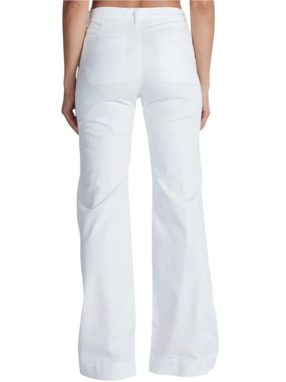 ASKK NY Twill High-Rise Wide-Leg Full-Length Trousers Pants, Size 28 (6) - Picture 2 of 7